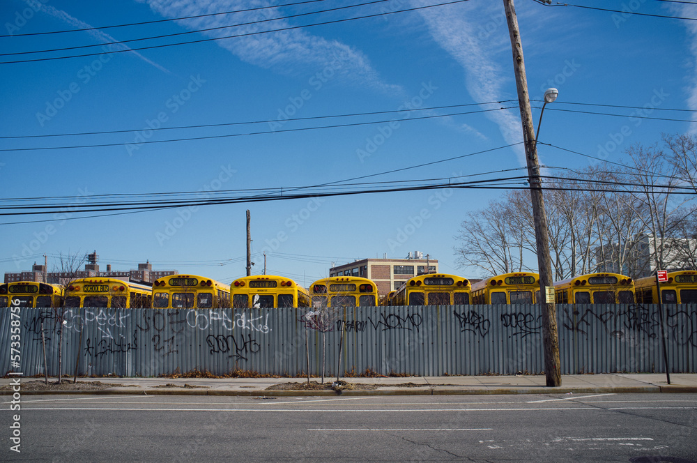 Parked School Buses