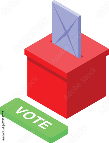 Ballot box icon isometric vector. Online vote. Voter idea