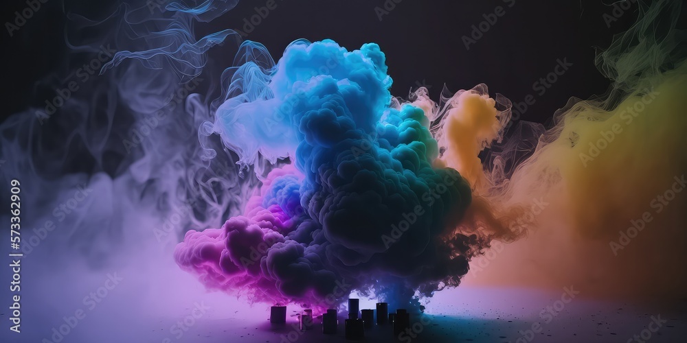 Colourful Mist Black Background