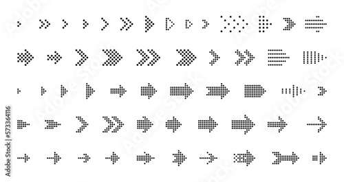 dot arrow vector set. points arrow collection of direction arrows. isolated icon. 