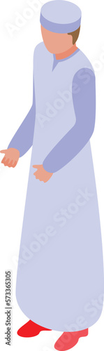 White muslim cloth icon isometric vector. Islam cloth. Traditional veil