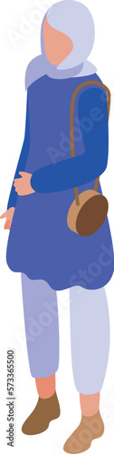 Muslim fashion icon isometric vector. Arab saudi. Dress female