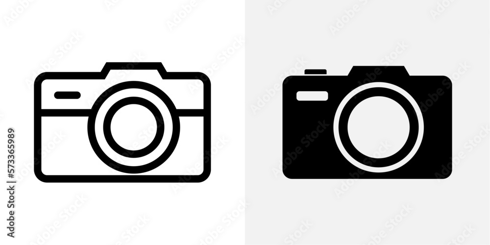 Camera line icon stroke vector photo outline logo. Photography pictogram camera web symbol Camera line icon stroke vector photo outline logo. Photography pictogram camera web symbol