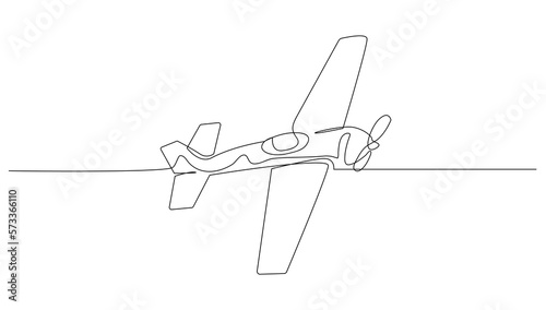 Aircraft continuous lineart drawing 