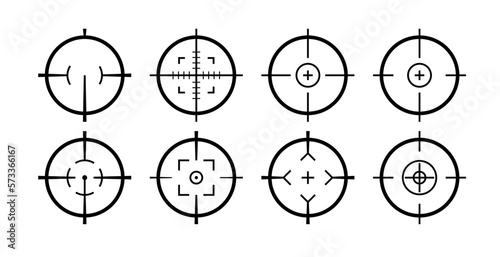 Target aim sight vector icon. Military target shot gun army crosshair focus symbol aim pointer