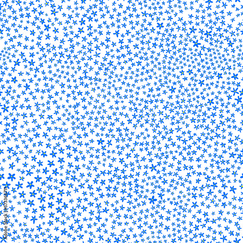 Cute seamless floral pattern. Tiny daisies on a white background. Vector illustration.