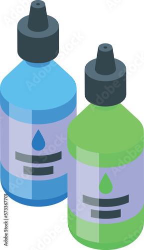 Paint drop bottle icon isometric vector. Wood resin. Creative epoxy