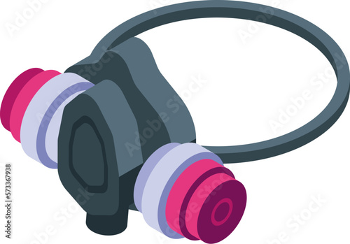 Gas mask icon isometric vector. Wood resin. Creative epoxy