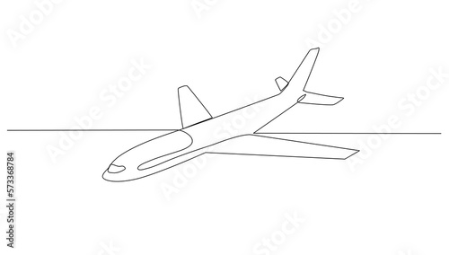 Continuous line art or One Line Airliner drawing for vector illustration, business transportation. transportation in the air. graphic design modern continuous line drawing
