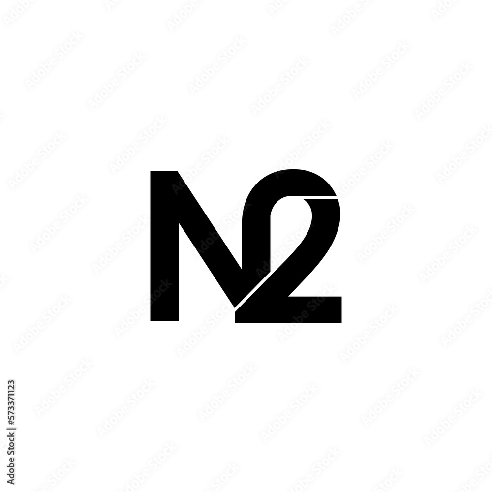 n2 typography letter monogram logo design Stock Vector Adobe Stock