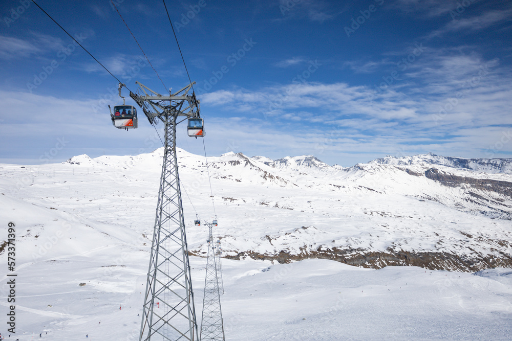 ski lift in the mountains, Switzerland ski lift in the mountains, Switzerland