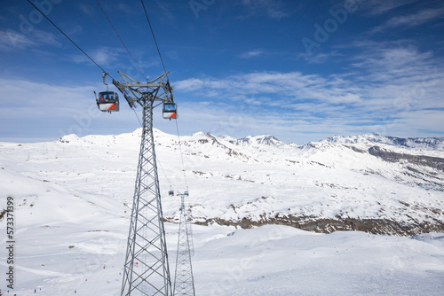 ski lift in the mountains, Switzerland