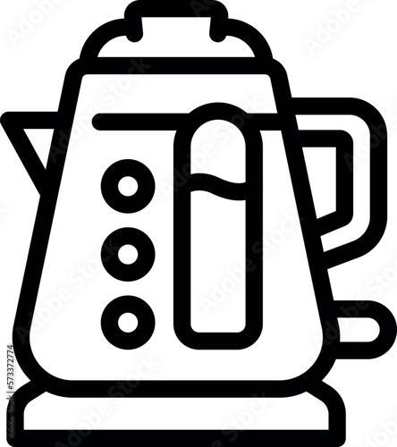 Electronic kettle icon outline vector. Water electric. Metal boiler
