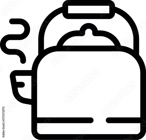 Home hot kettle icon outline vector. Water electric. Metal boiler