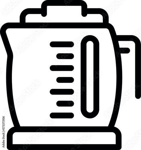 Electricity kettle icon outline vector. Glass appliance. Hot pot