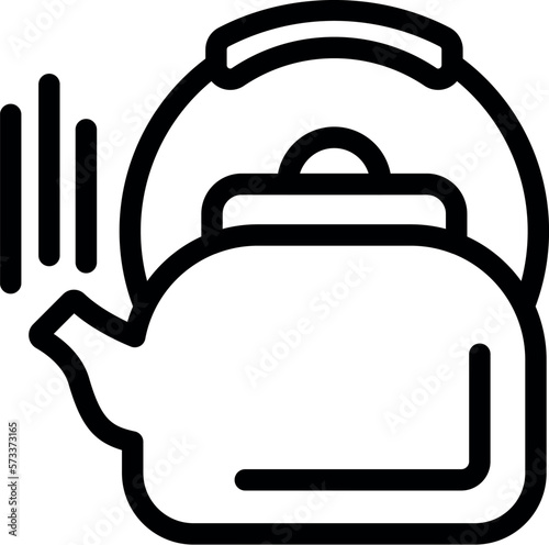 Silver kettle icon outline vector. Hot water. Boiler tea