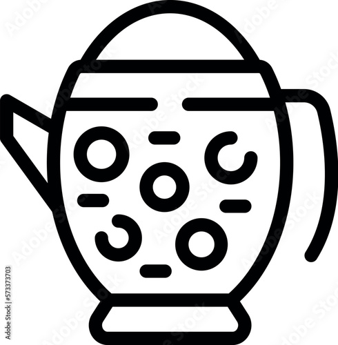 Cup kettle icon outline vector. Water hot. Metal steam