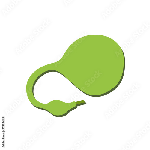 Cartoon drawing of a green bottle gourd