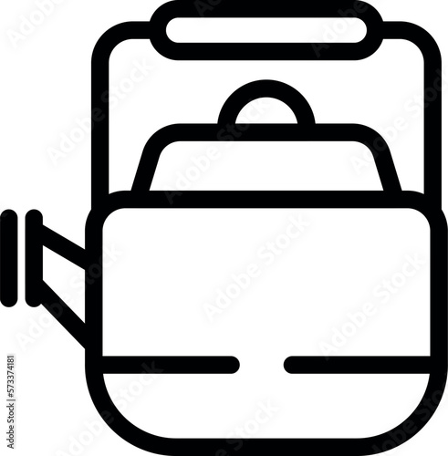 Coffee kettle icon outline vector. Water hot. Steam cooking