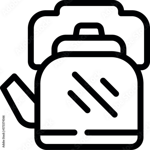Old kettle icon outline vector. Hot pot. Cup thermal