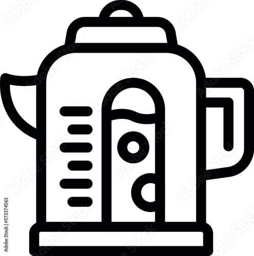 Boiling kettle icon outline vector. Kitchen glass. Thermal modern