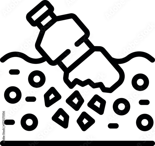 River microplastics pollution icon outline vector. Diagram ocean. Ground food
