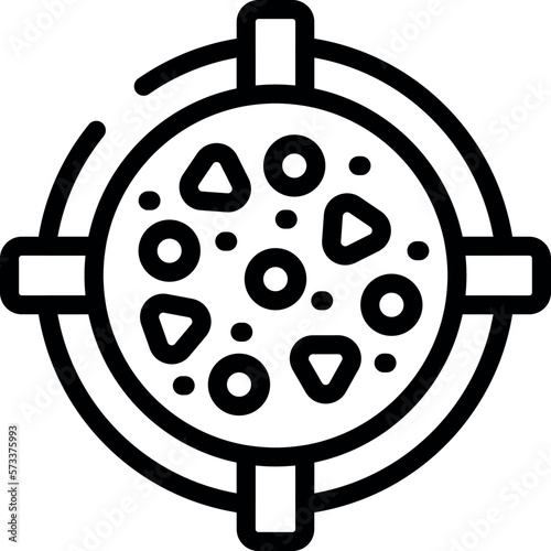 Target microplastics pollution icon outline vector. Ocean fish. River bottle