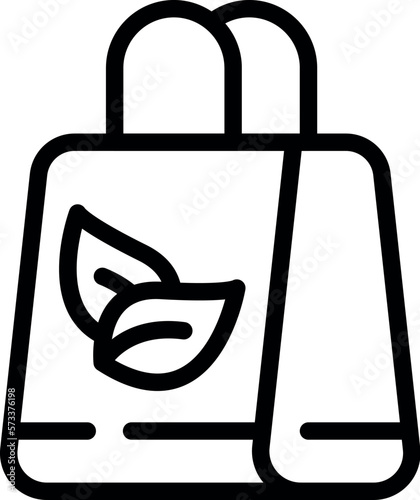 Eco bag icon outline vector. Ocean plastic. Fish garbage