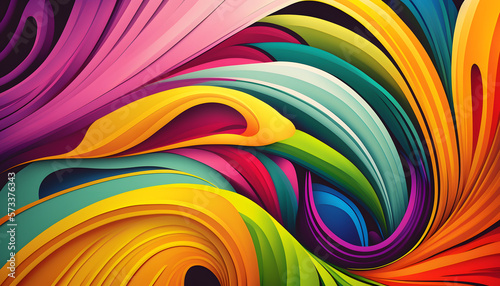 Spiraling Colors: A Mesmerizing Abstract Background with Multicolored Wavy Lines and Swirling Patterns