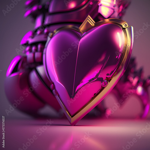 Simulated Side View of Majestic Heart Futuristic