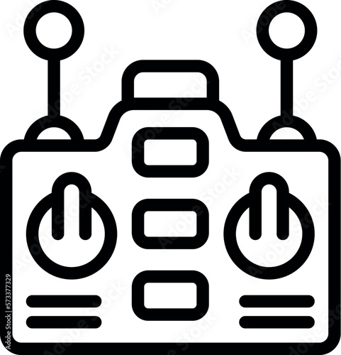 Radio control wireless icon outline vector. Toy remote. Rc antenna