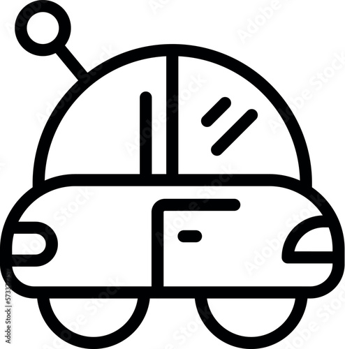 Radio control electric car icon outline vector. Toy robot. Digital antenna