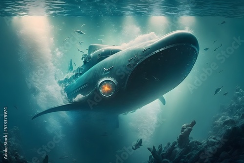 submarine created using AI Generative Technology