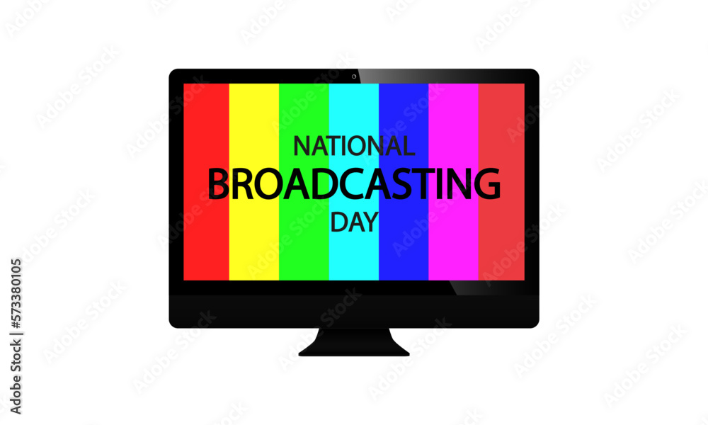 National broadcasting day tv, vector art illustration. National broadcasting day tv, vector art illustration.