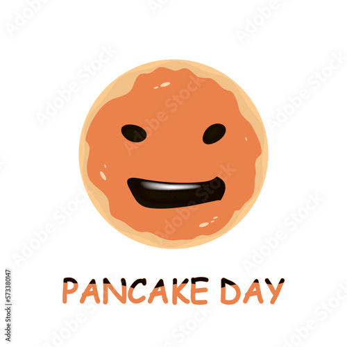 Pancake day smiling face, vector art illustration.