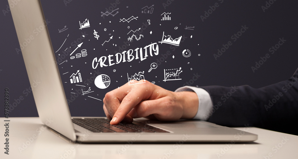 Businessman working on laptop, business concept Businessman working on laptop, business concept
