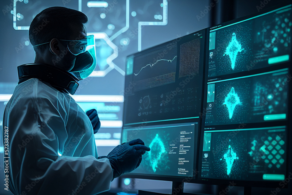 Computer Solve The Medical Problem doctor examining x ray, Medical Scientists Solve Problems and Computer ...