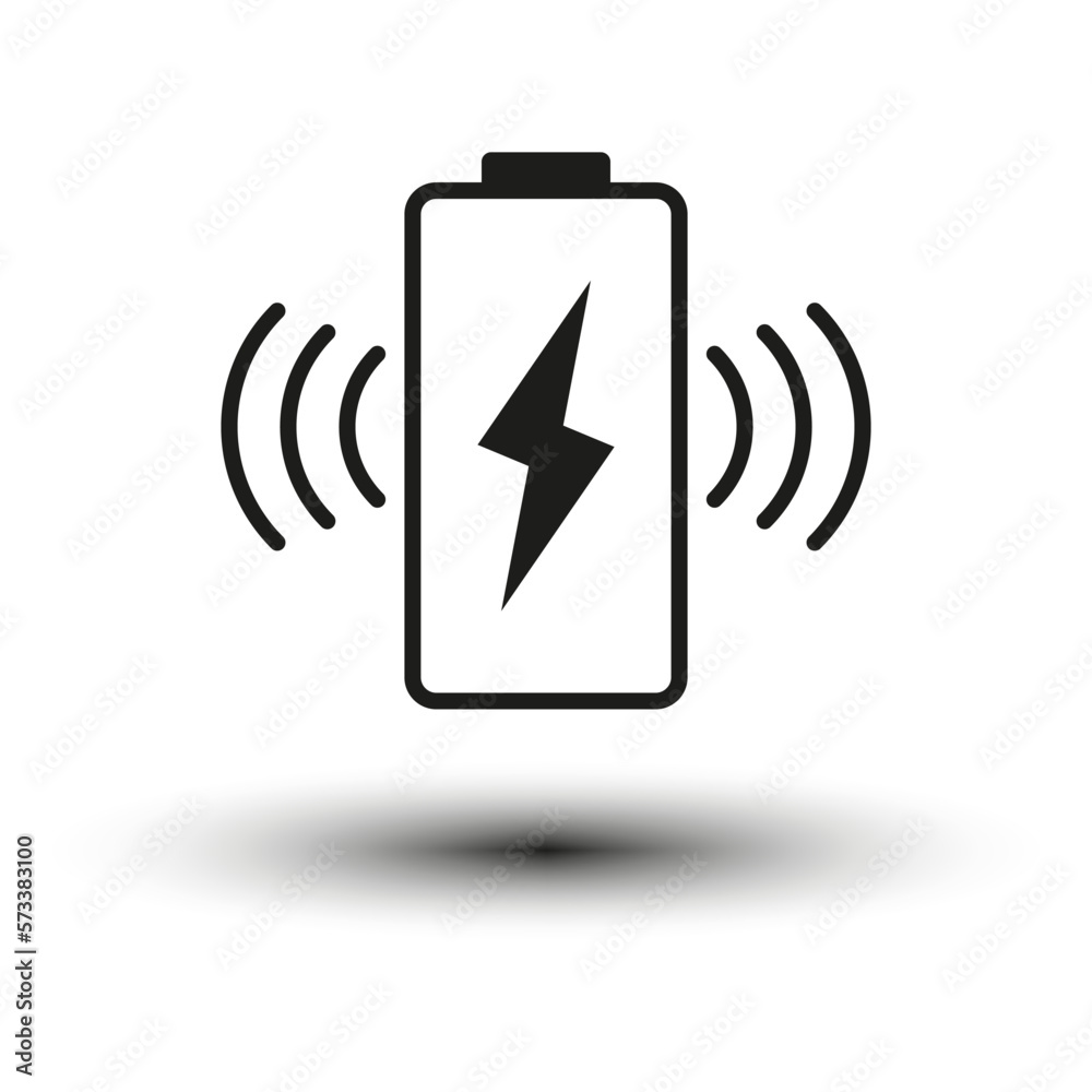 Black battery icon. Digital technology. Vector illustration. Black battery icon. Digital technology. Vector illustration.