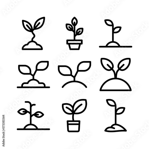 sprout icon or logo isolated sign symbol vector illustration - high quality black style vector icons
