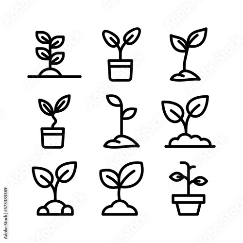 sprout icon or logo isolated sign symbol vector illustration - high quality black style vector icons  © EKOSOFIYANTONO