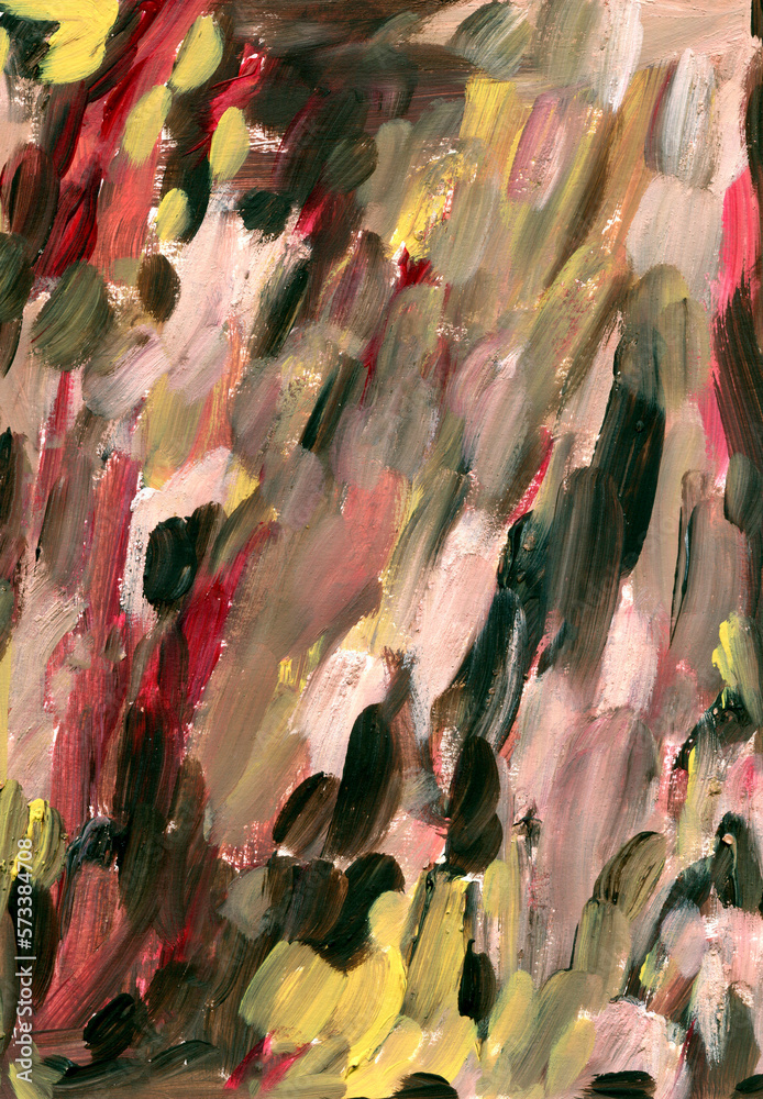 Fototapeta premium Brown- beige red acrylic oil painting texture