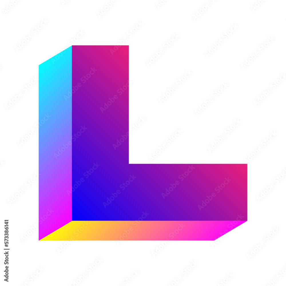 Isometric shape with color gradient icon. Modern abstract geometric icon vector isolated on white background. Isometric shape with color gradient icon. Modern abstract geometric icon vector isolated on white background.