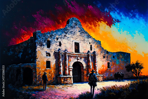 Tela The Alamo, Old West. Generative AI