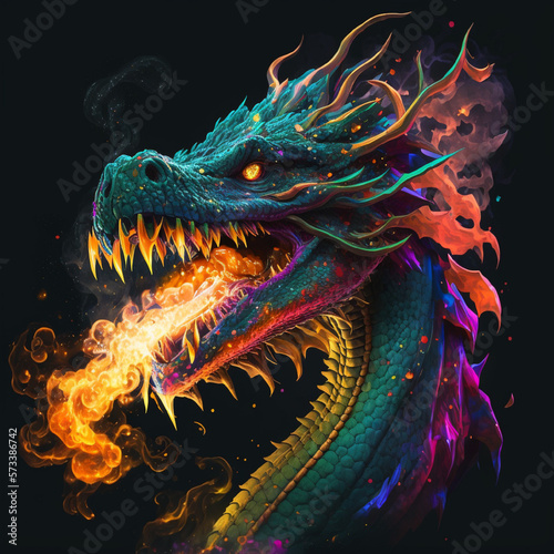 the dragon spewing flames © Sergey