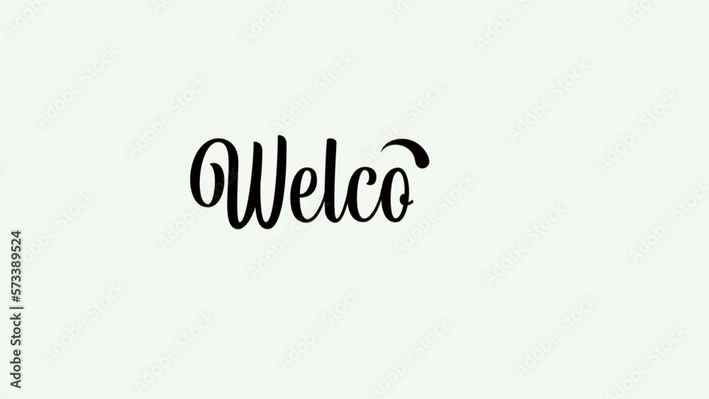 welcome animation handwritten with black and white ink drops good for the opening of your vlog video so that everyone enjoy it
