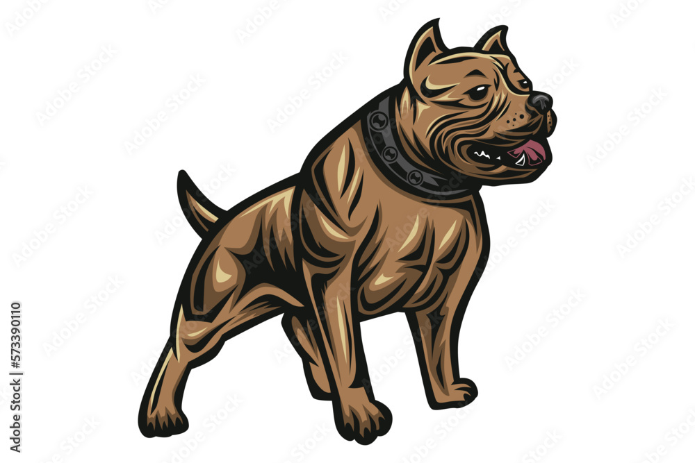 Fototapeta premium Brown Bulldog muscle illustration