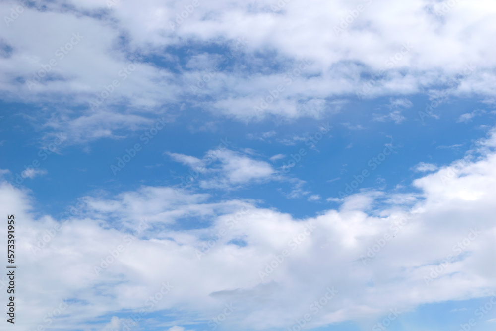 beautiful blue sky background with tiny clouds