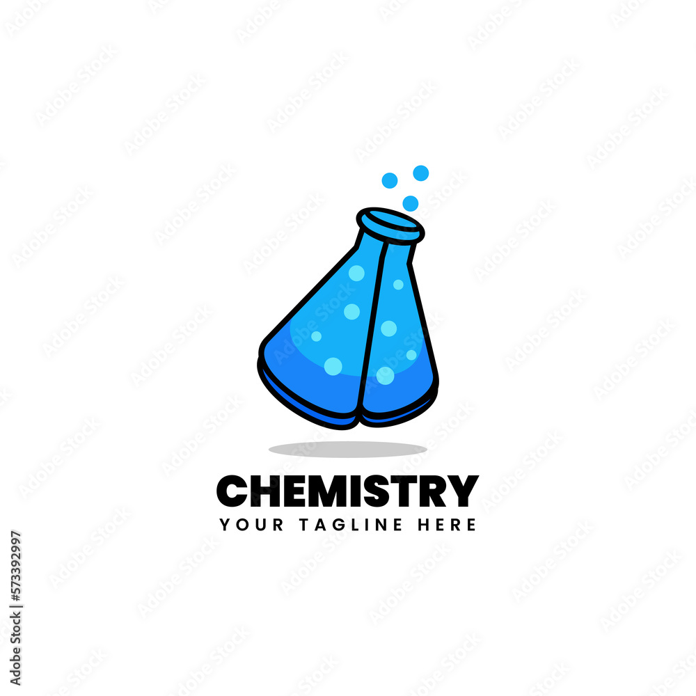 Vector Logo Illustration Chemistry Simple Mascot Style. Vector Logo Illustration Chemistry Simple Mascot Style.