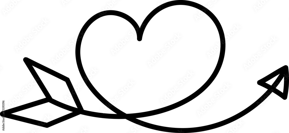 Valentine heart arrow doodle Valentine heart arrow doodle