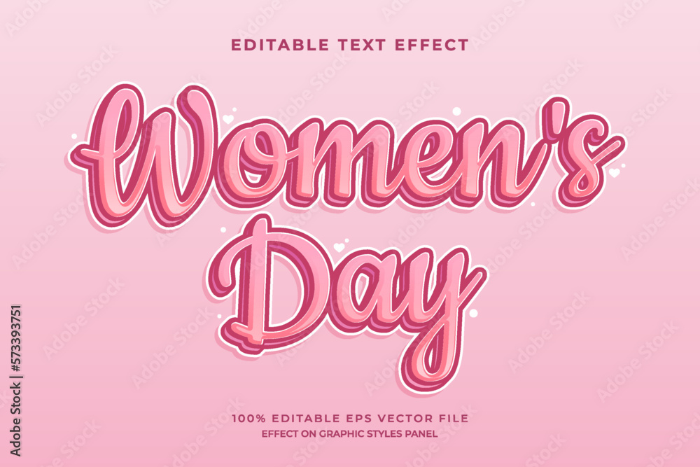 decorative women's day editable text effect vector design